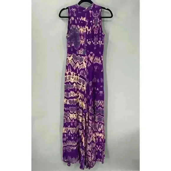 $411 Kahindo Maxi Dress Womens 2 Tie Dye Print Flowy Festival Bohemian Cruise - Picture 5 of 13